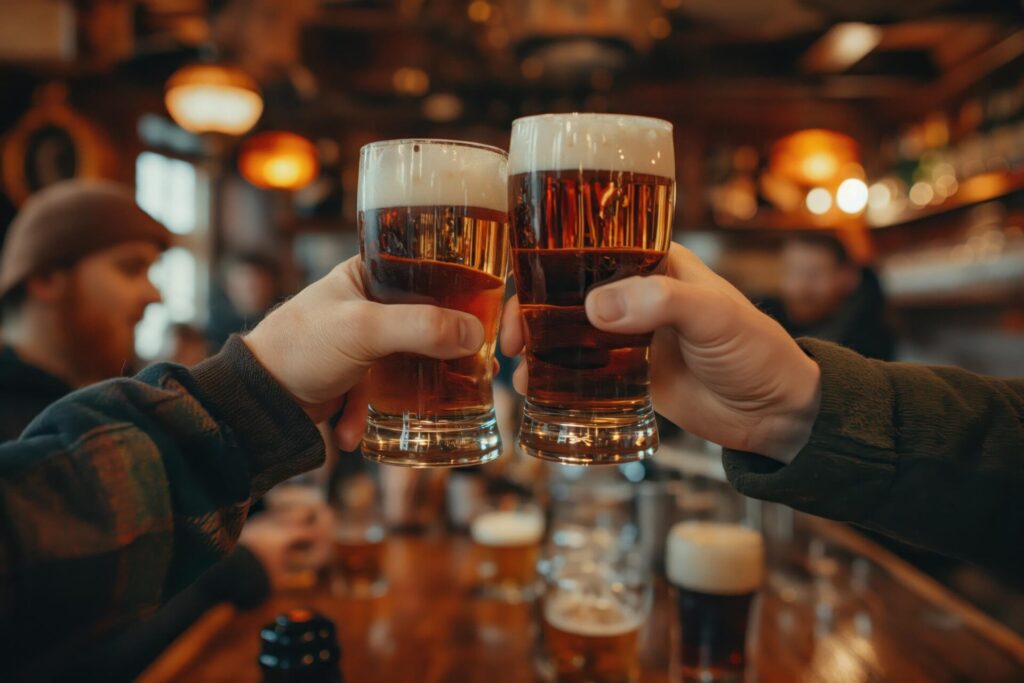 Friends toasting beer celebrate